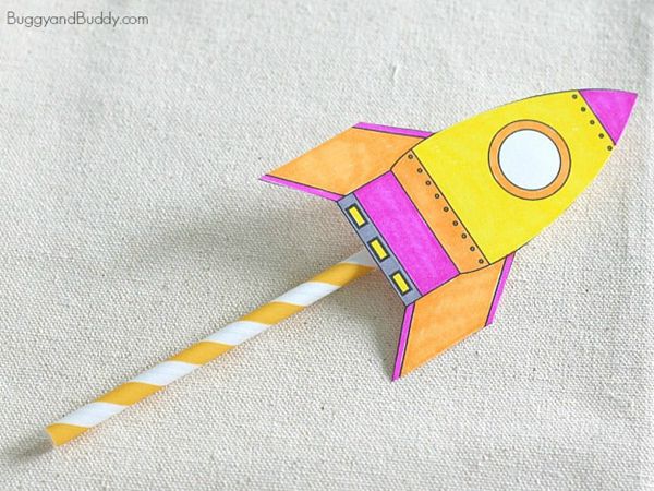 Straw Rockets - Easy Paper Crafts for Kids