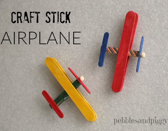 Craft Stick Airplane - Easy Popsicle Crafts for Kids