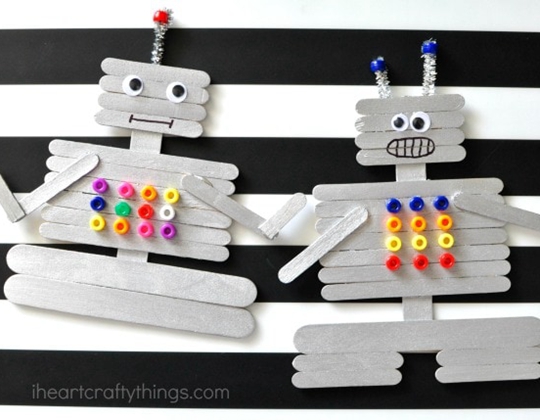 Craft Stick Robot - Easy Popsicle Crafts for Kids