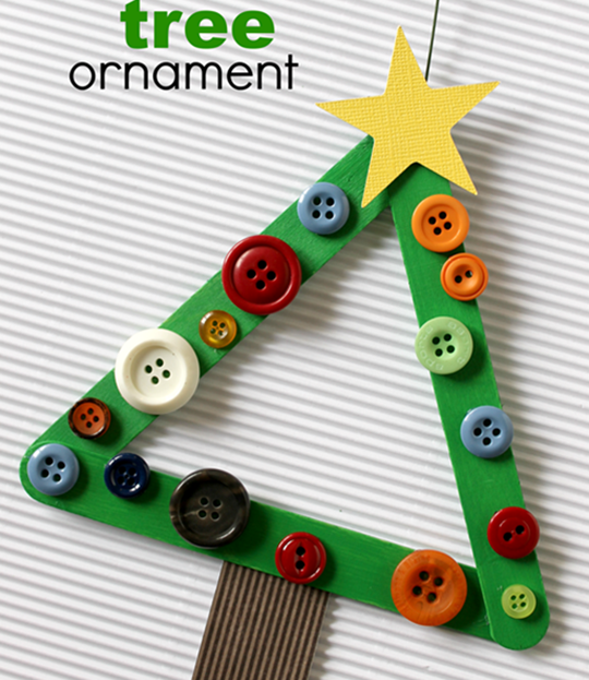 Easy Christmas Tree Ornament - Easy Popsicle Crafts for Kids