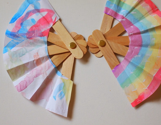 Folding Popsicle Stick Fans - Easy Popsicle Crafts for Kids