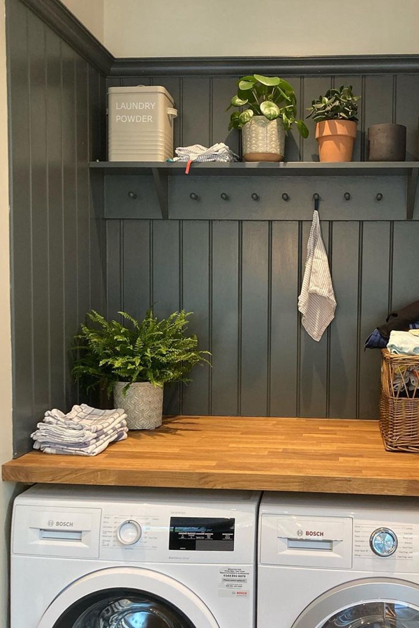 Laundry Room Shelves with Pegs - Clever Laundry Room Shelving Ideas fo Small Space