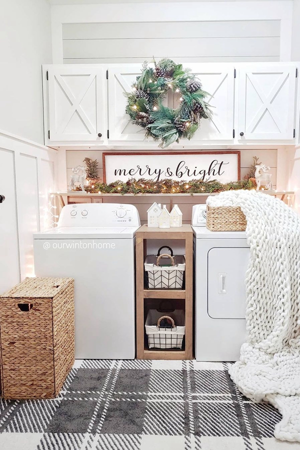 Merry and Bright Laundry Room Shelves - Clever Laundry Room Shelving Ideas fo Small Space