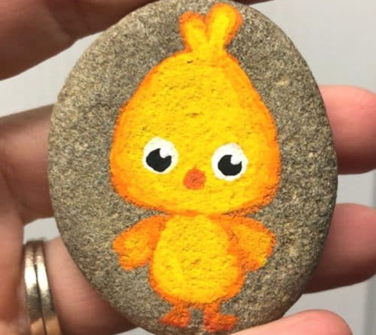 Painted Chick Easter Rocks - Easy Popsicle Crafts for Kids