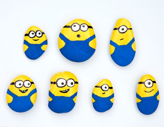 Painted Minion Rocks - Easy Popsicle Crafts for Kids