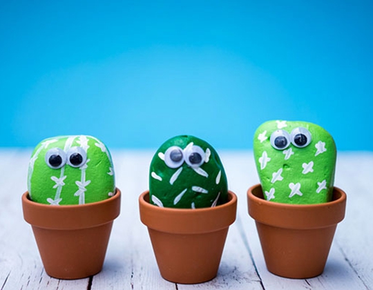 Pet Cactus Rocks - Easy Popsicle Crafts for Kids