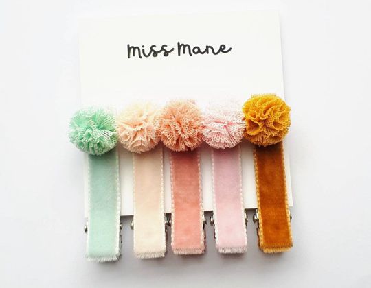 Pom Pom Hair Clip for Girls - Cute Hair Clip for Kids