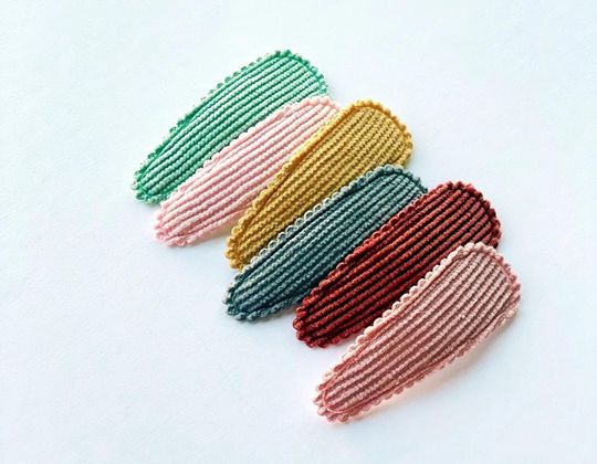 Ribbed Corduroy Snap Clips - Cute Hair Clip for Kids