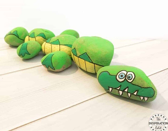 Rock Stone Crocodile - Easy Popsicle Crafts for Kids