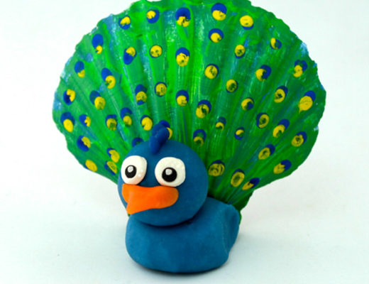 Seashell Peacock Easy Seashell Crafts for Kids