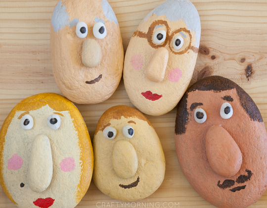 Silly Stone Faces - Easy Popsicle Crafts for Kids