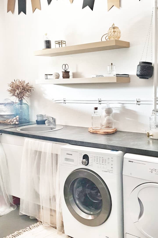 Wooden Laundry Room Shelving - Clever Laundry Room Shelving Ideas fo Small Space