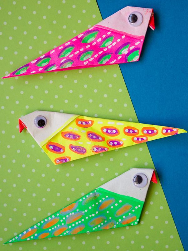 DIY Origami Bird Magnet - Toilet Paper Roll Crafts