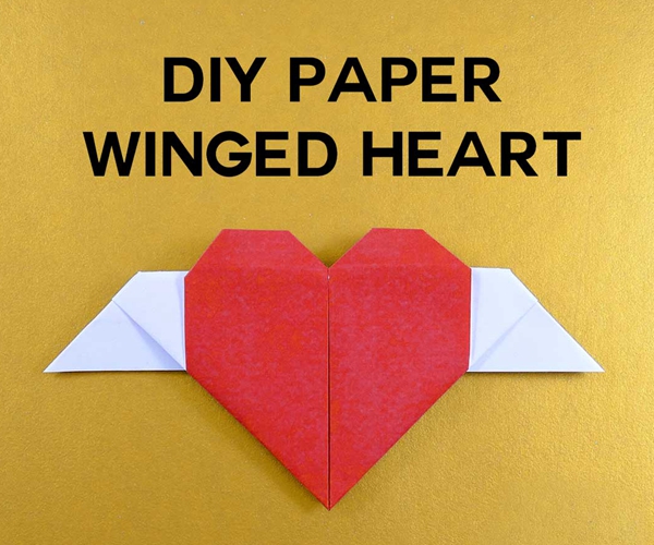 DIY Paper Winged Heart Hidden Message - Toilet Paper Roll Crafts