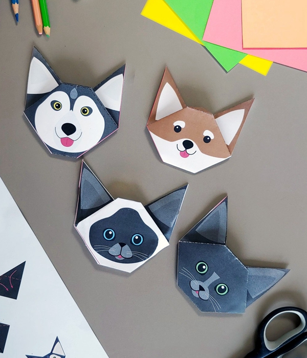 Dog and Cat Origami - Toilet Paper Roll Crafts