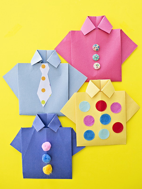Easy Origami Father’s Day Shirt Cards - Toilet Paper Roll Crafts