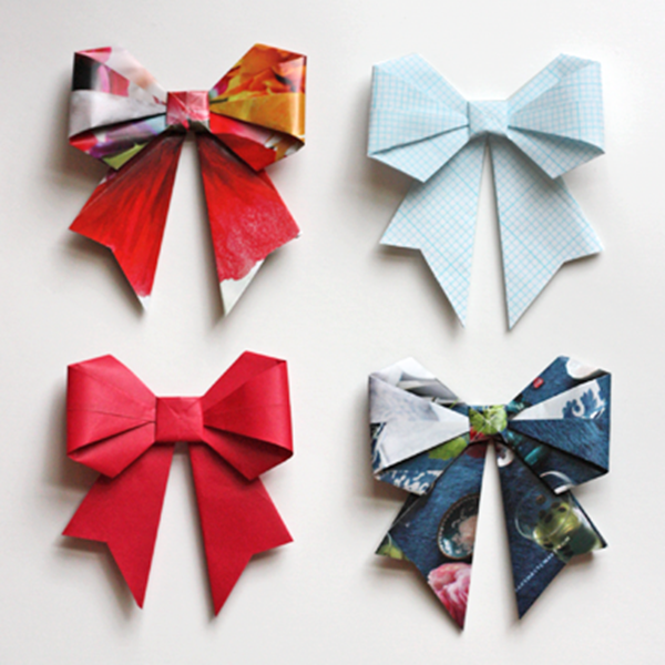 Origami Bows - Toilet Paper Roll Crafts