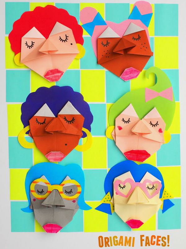 Origami Faces Kids Craft - Toilet Paper Roll Crafts