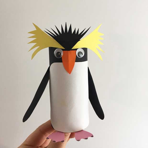 Rockhopper Penguin Kids Craft - Toilet Paper Roll Crafts