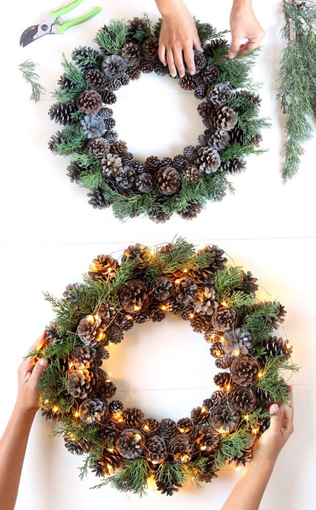 Handcrafted Santa holiday wreath