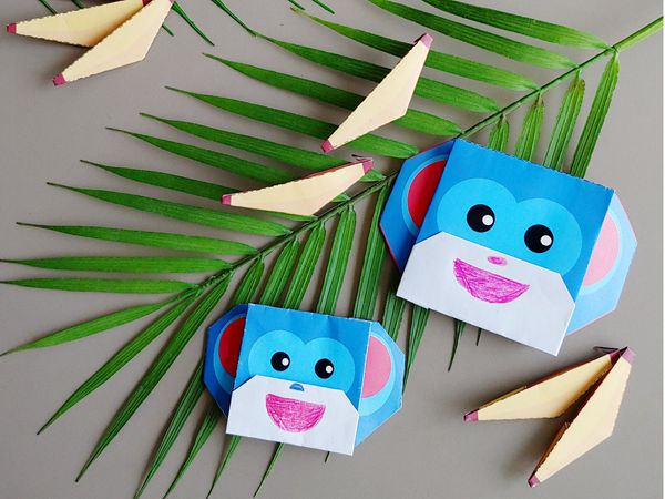 Easy Origami Monkey - Easy Paper Crafts for Kids