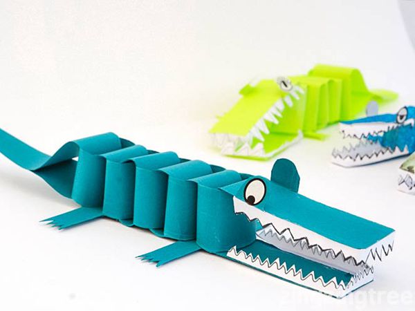 Paper Crocodile Craft - Easy Paper Crafts for Kids