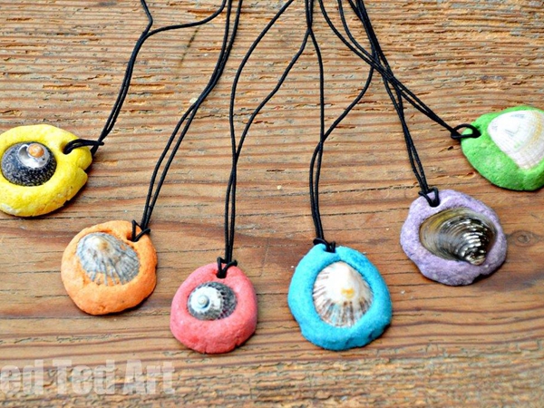 Salt Dough Shell Pendant - Easy Seashell Crafts for Kids