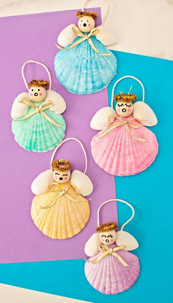 Seashell Angel Christmas Ornaments - Easy Seashell Crafts for Kids