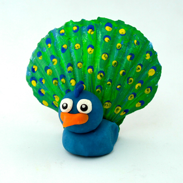Seashell Peacock - Easy Seashell Crafts for Kids