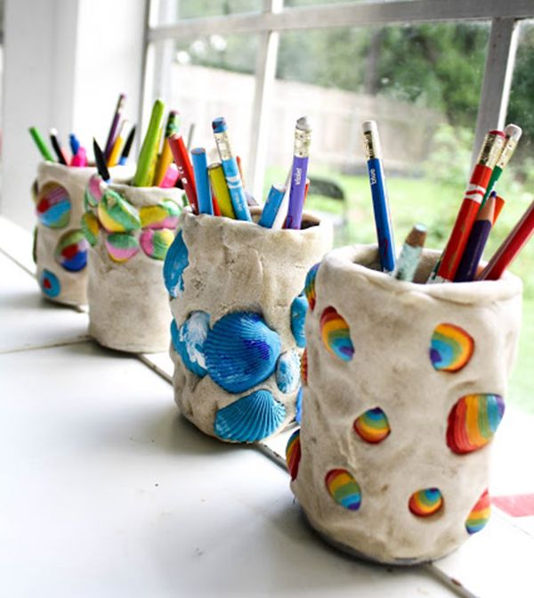 Seashell Pencil Holders - Easy Seashell Crafts for Kids