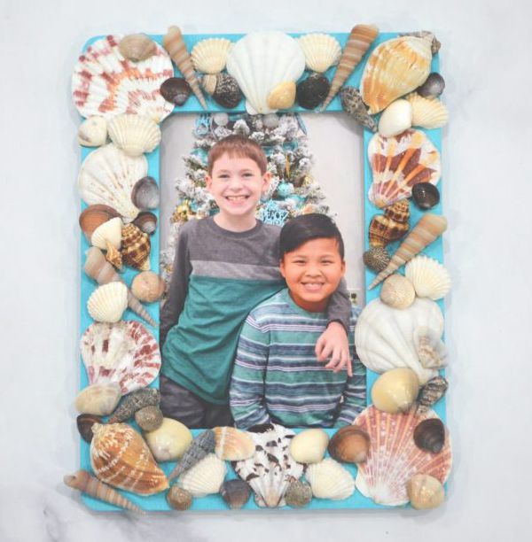 Seashell Souvenir Photo Frame - Easy Seashell Crafts for Kids